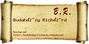 Budaházy Richárd névjegykártya